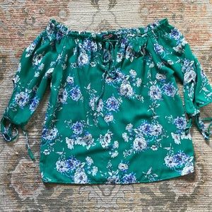 Off the shoulder floral blouse
